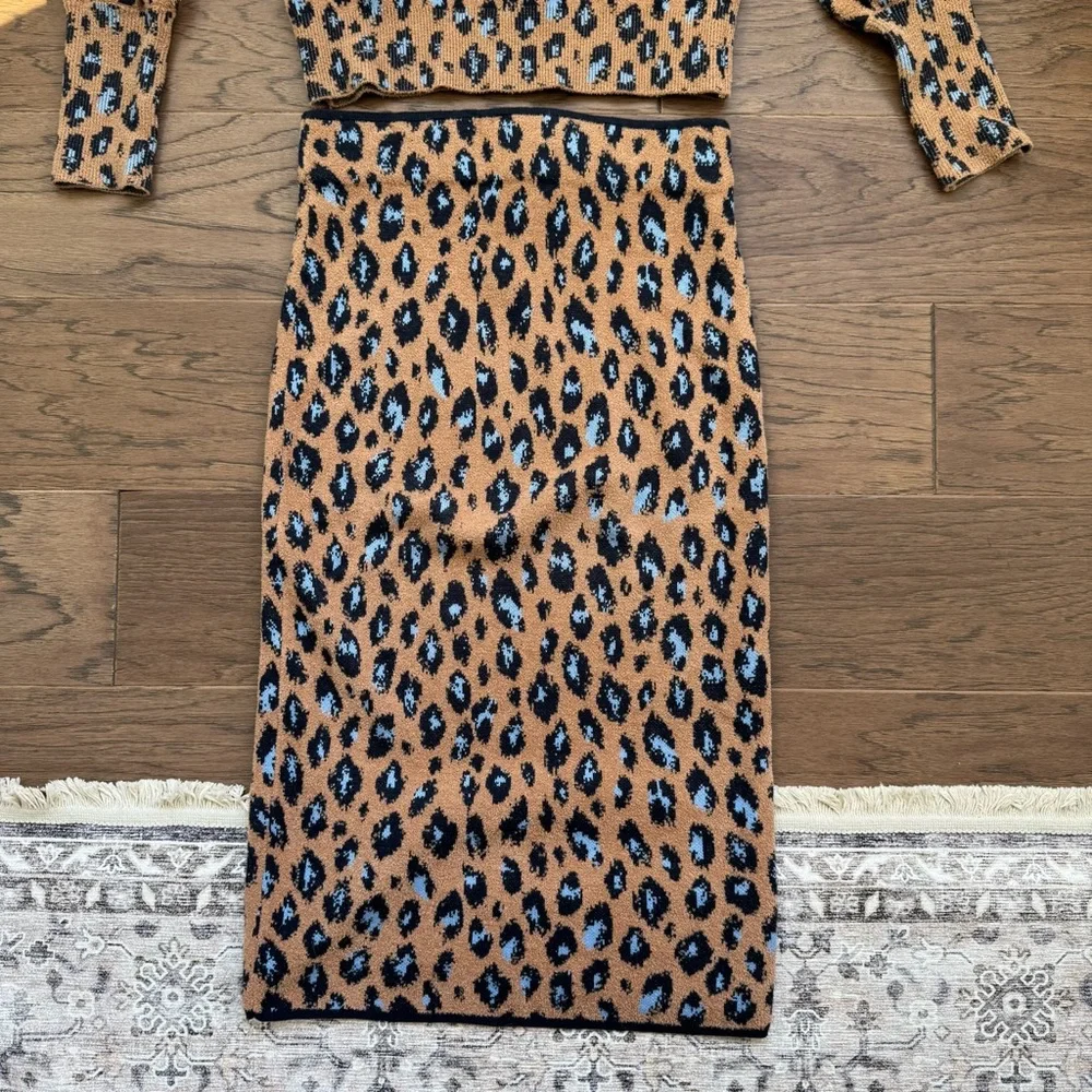 Ann Taylor Leopard Jacquard Sweater Set - Picture 2 of 7